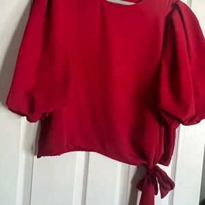 Vince Camuto Red Blouse with Tie Detail